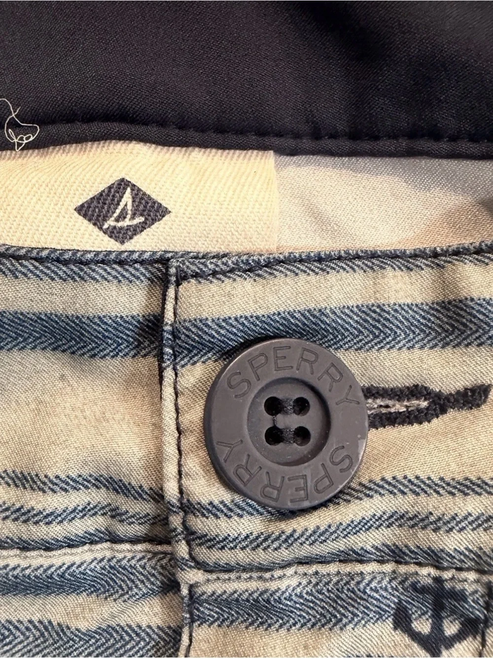 Sperry Top-Sider blue Anchor Stripe hybrid board swim Shorts 38 XL